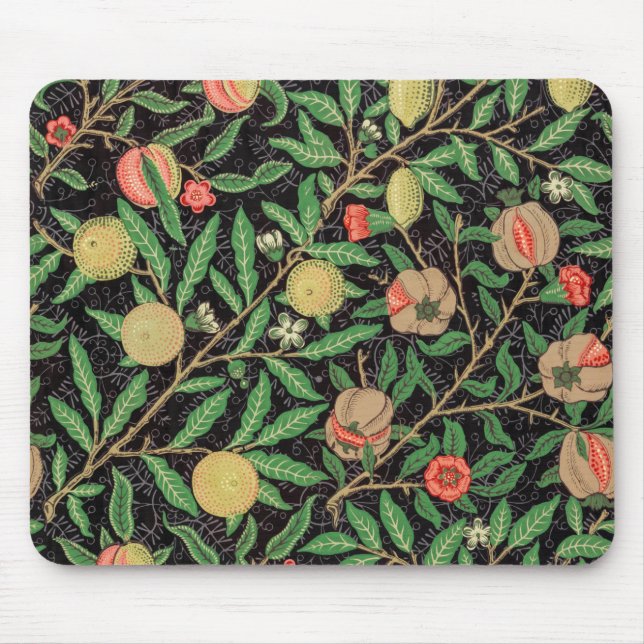 William Morris Fruit Pomegranate Blumenmuster Mousepad (Vorne)