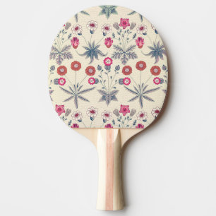 William Morris Gänseblümchen Blumenmuster Rot Oran Tischtennis Schläger