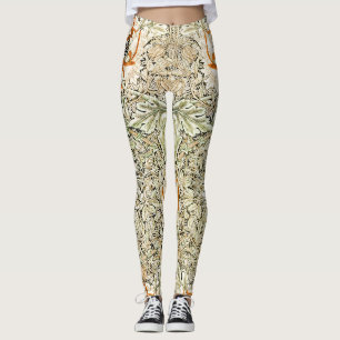 William Morris Geißblatt-Blumen-Wallpaper Leggings