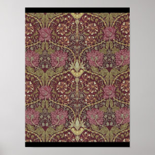 William Morris, Geißblatt, florales Muster, Kunst Poster