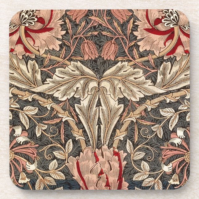 William Morris-Geißblatt Getränkeuntersetzer (Vorderseite)