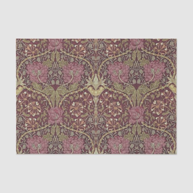 William Morris, Geißblatt, mit Blumen. Muster, Seidenpapier (Vorderseite)