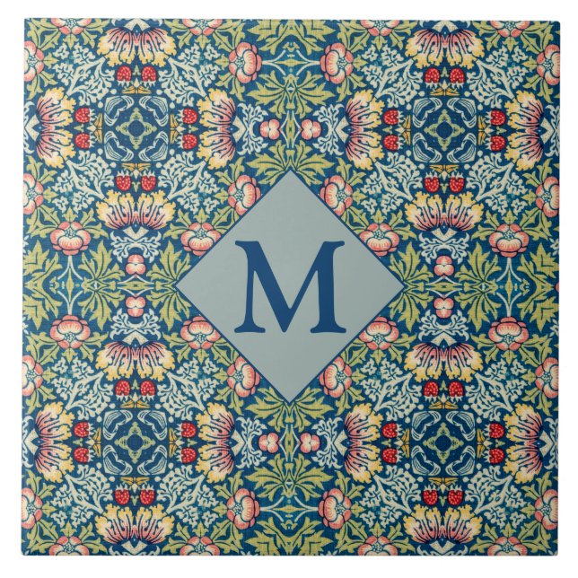 William Morris Geometric Mit Monogramm Pattern Fliese (Vorderseite)