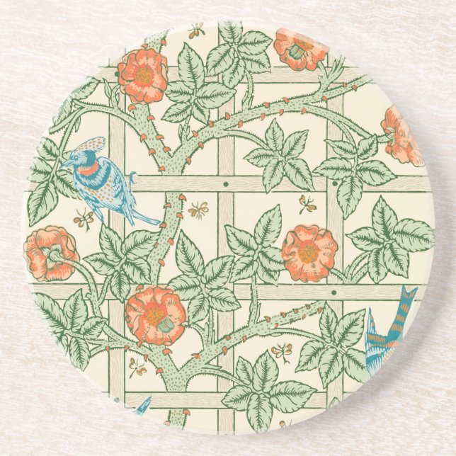 William Morris Gitter-Victorian-Tapete Getränkeuntersetzer (Vorne)