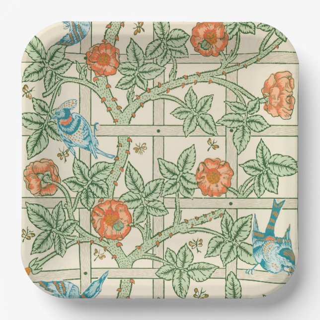 William Morris Gitter-Victorian-Tapete Pappteller (Vorderseite)