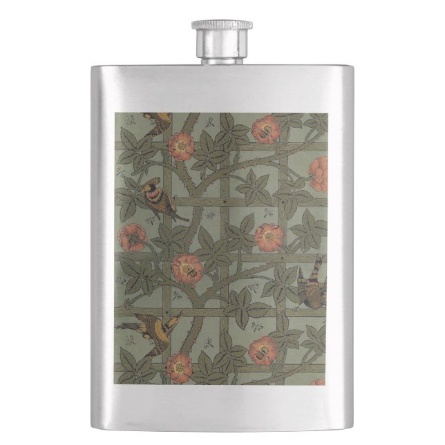 William Morris Gitter-Wallpaper-Kunst Flachmann (Vorderseite)