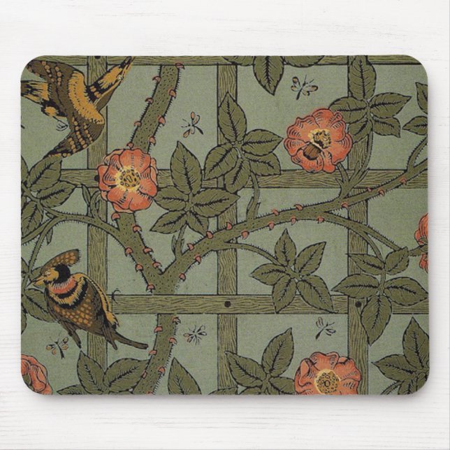 William Morris Gitter-Wallpaper-Kunst Mousepad (Vorne)