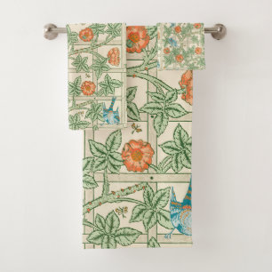 William Morris Gitterwerk viktorianische Tapete Badhandtuch Set