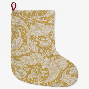 William Morris Gold Bachelors Button Floral Großer Weihnachtsstrumpf