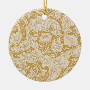 William Morris Gold Bachelors Button Floral Keramik Ornament