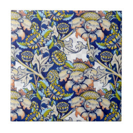 William * Morris Gold Blue Yellow Blume Vintag | Fliese