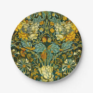 William Morris Gold Jelängerjelieber Blumen Tapete Pappteller