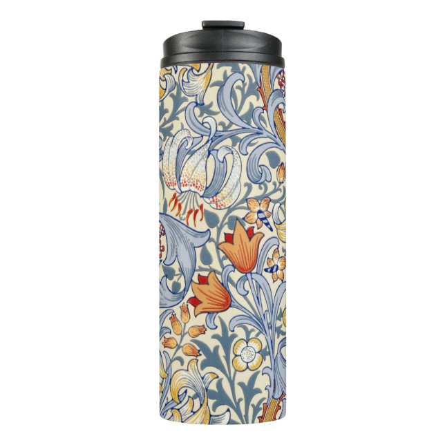 William Morris Gold-Lilie-Victorian-Wallpaper Thermosbecher (Vorderseite)