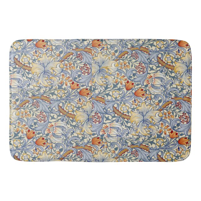 William Morris Gold Lily Victorian Wallpaper Badematte (Vorderseite)