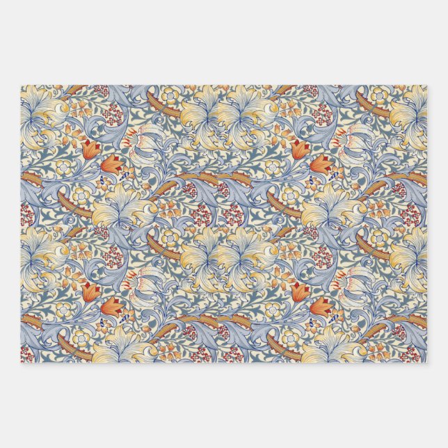 William Morris Gold Lily Victorian Wallpaper Geschenkpapier Set (Vorderseite 2)
