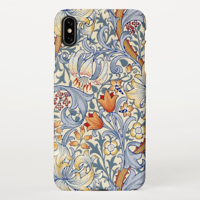 William Morris Gold Lily Victorian Wallpaper iPhone Hülle (Rückseite)