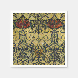William Morris Gold-Tulpen-Rose-Vintage-Tapete Serviette