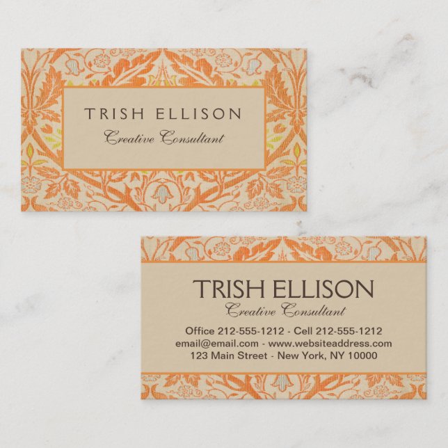 William Morris Golden Bough TapestPattern Visitenkarte (Vorne/Hinten)