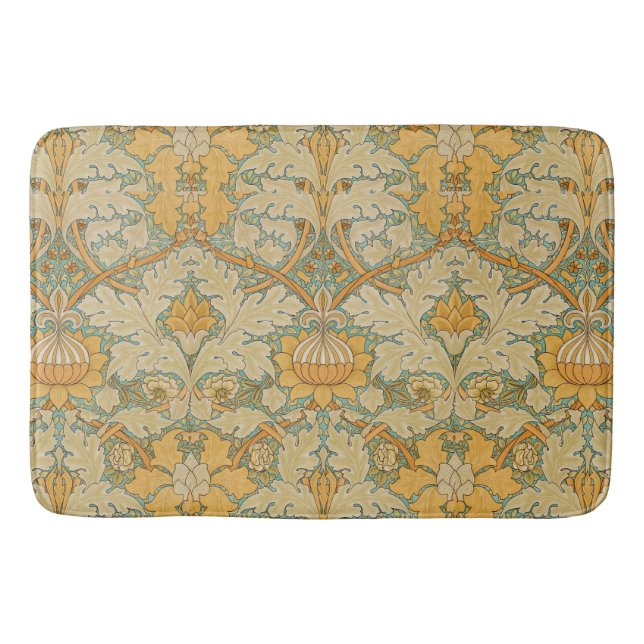 William Morris Golden Floral Design Badematte (Vorderseite)