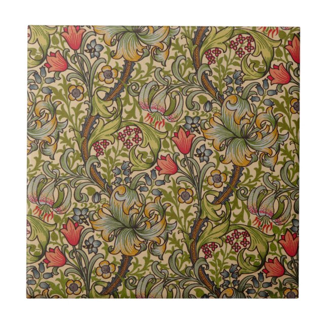 William Morris Golden Lily Antique Fliese (Vorderseite)