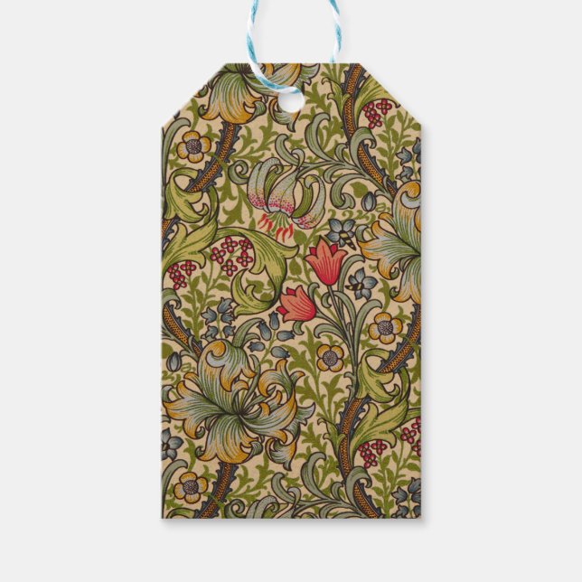 William Morris Golden Lily Antique Geschenkanhänger (Vorderseite)