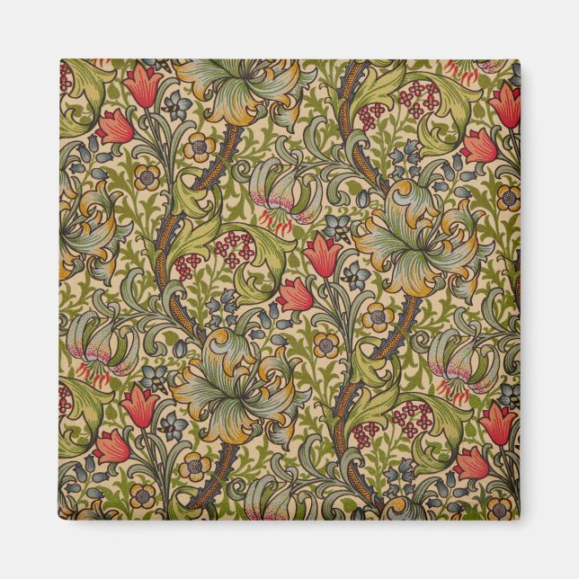 William Morris Golden Lily Antique Magnet (Vorne)