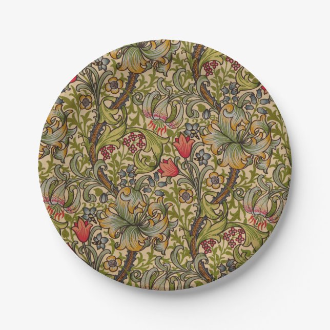 William Morris Golden Lily Antique Pappteller (Vorderseite)