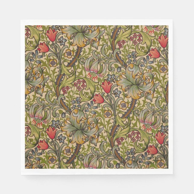 William Morris Golden Lily Antique Serviette (Vorderseite)