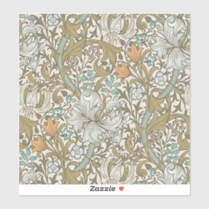 William Morris Golden Lily Blau Gold Klassiker Aufkleber