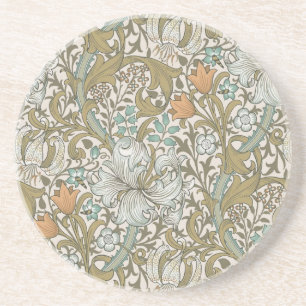 William Morris Golden Lily Blau Gold Klassiker Getränkeuntersetzer