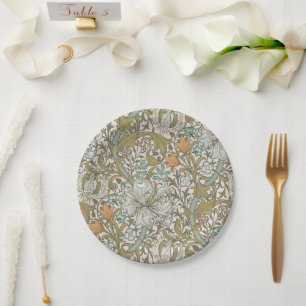 William Morris Golden Lily Blau Gold Klassiker Pappteller