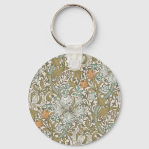 William Morris Golden Lily Blau Gold Klassiker Schlüsselanhänger