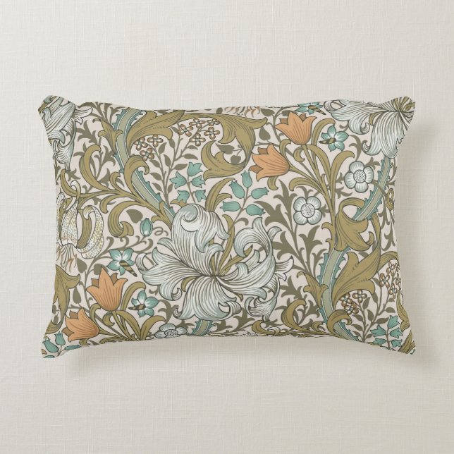 William Morris Golden Lily Blue Gold Classic Dekokissen (Vorderseite)