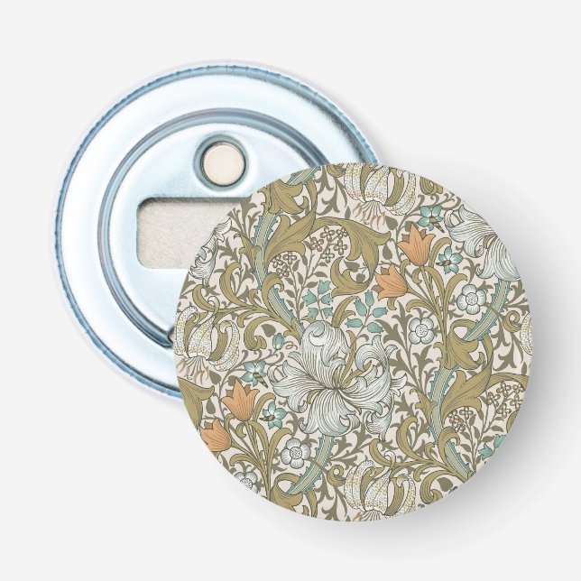 William Morris Golden Lily Blue Gold Classic Flaschenöffner (Vorderseite)