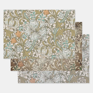 William Morris Golden Lily Blue Gold Classic Geschenkpapier Set