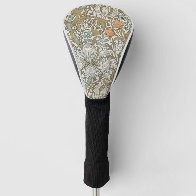William Morris Golden Lily Blue Gold Classic Golf Headcover (Vorderseite)