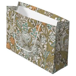 William Morris Golden Lily Blue Gold Classic Große Geschenktüte