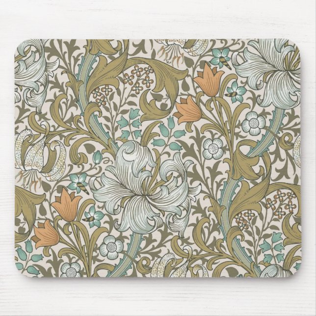 William Morris Golden Lily Blue Gold Classic Mousepad (Vorne)