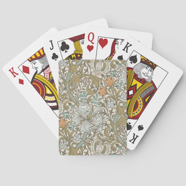 William Morris Golden Lily Blue Gold Classic Spielkarten (Rückseite)