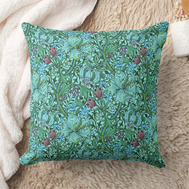 William Morris Golden Lily Blume Blumen Kissen (Decke)