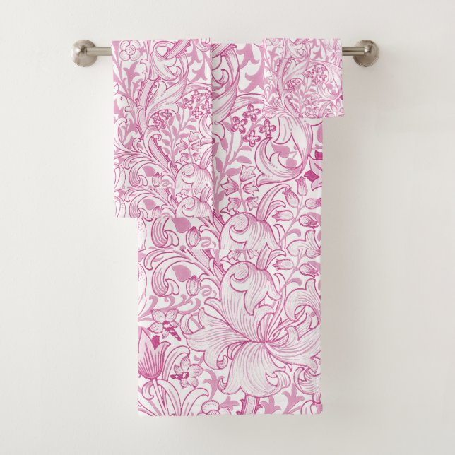 William Morris Golden Lily Floral Pattern Badhandtuch Set (Insitu)