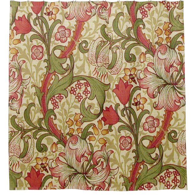 William Morris Golden Lily Floral Pattern Duschvorhang (Vorderseite)