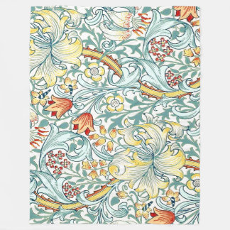 William Morris Golden Lily Floral Pattern Fleecedecke