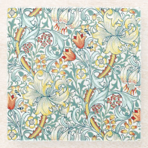 William Morris Golden Lily Floral Pattern Glasuntersetzer