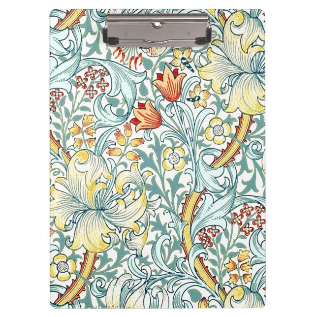 William Morris Golden Lily Floral Pattern Klemmbrett (Vorderseite)