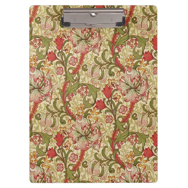 William Morris Golden Lily Floral Pattern Klemmbrett (Vorderseite)