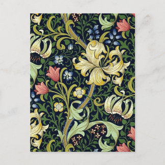 William Morris Golden Lily Floral Pattern Postkarte