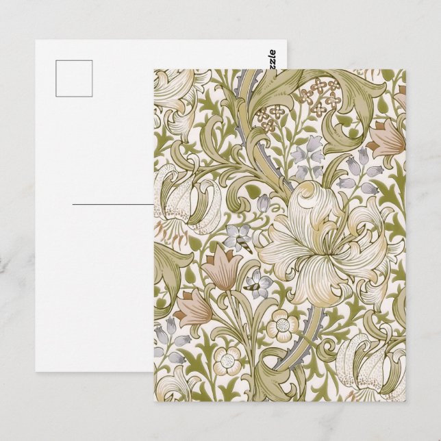 William Morris Golden Lily Garden Blume Postkarte (Vorne/Hinten)
