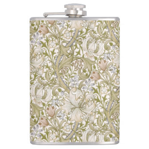 William Morris Golden Lily Garten Blumen Klassiker Flachmann