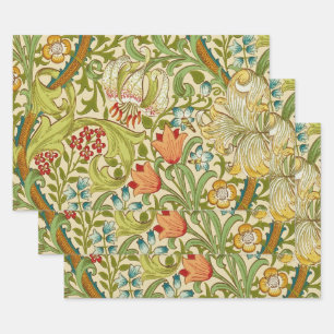 William Morris Golden Lily Vintag Pre-Raphaelite Geschenkpapier Set